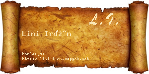 Lini Irén névjegykártya